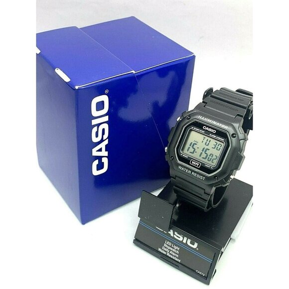 Casio Men's Watch F108WH-1A Illuminator Quartz Digital Black Resin Sport 3224 - Picture 3 of 13